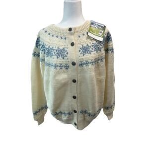 Dale of Norway Vintage Wool Nordic Faire Isle Button Down Cardigan Size Large